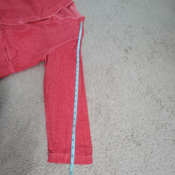 Elemente Clemente Linen Blazer Womens 3 (L) Red Oversized Jacket Button Pockets - Picture 7 of 14